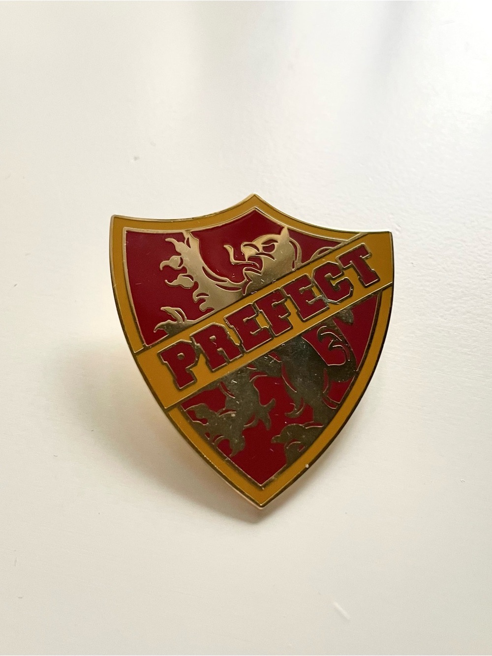 Harry Potter Official Merch PREFECT Badge Enamel Pin in Red and Gold